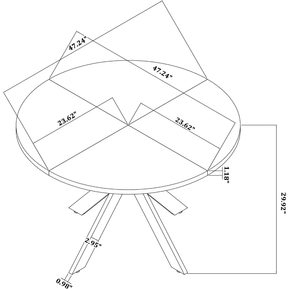 47inch Round Dining Table for 6 People,Wood Top Round Kitchen Dinning Table with Heavy Duty Metal Legs for Living Room Kitchen