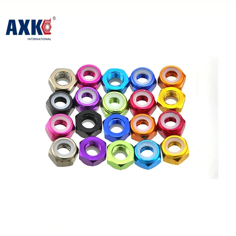 Colorful Aluminum DIN982 Nylon Insert lock nuts M2 M3 M4 M5 M6 Aluminum alloy Serrated lock nut Nylon Insert Nut