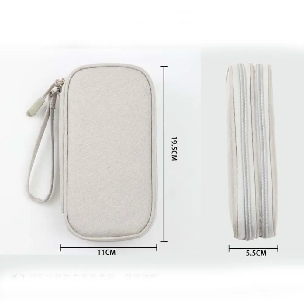 Oxford Travel Cable Bag Waterproof Multi-layer Digital Storage Pouch Electronic Accessory Storage Bag Solid Color