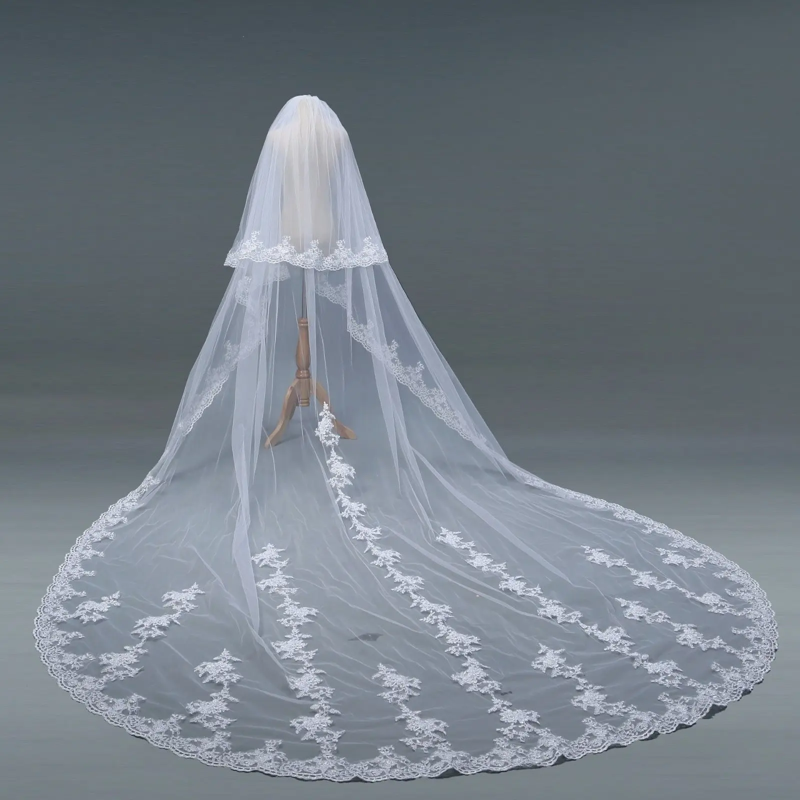 2T Layer Wedding Veils Cathedral Comb Bridal Veils Accessories Veil Cover Face