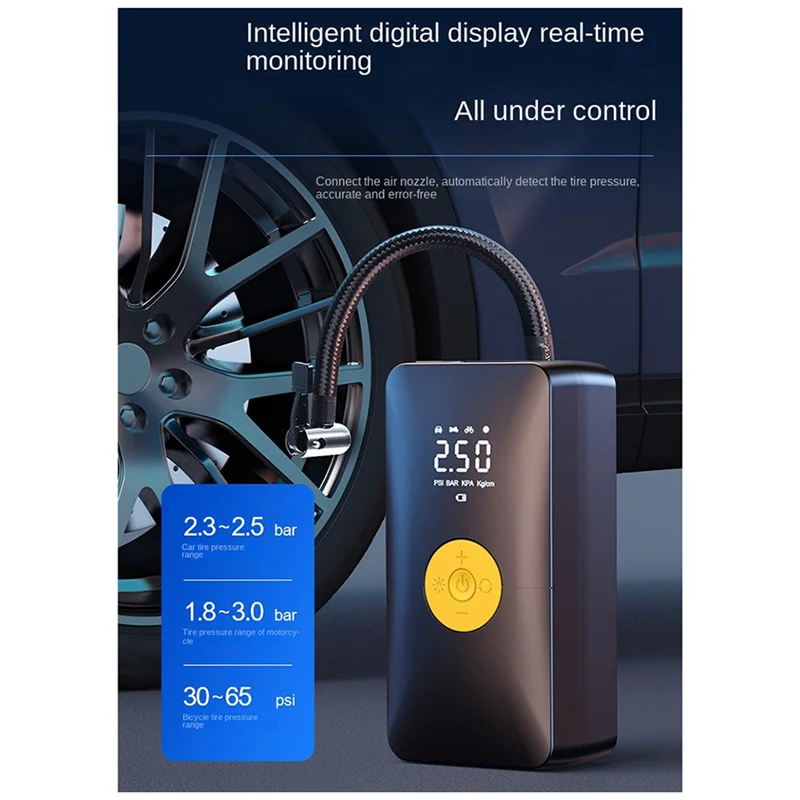 AD41-перезаряжаемый воздушный насос для накачивания шин портативный компрессор цифровой беспроводной автомобильный насос для накачивания шин для велосипедного мяча