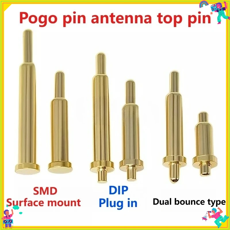 

20/50/100PCS DIP SMD Double spring type PCB Pogo Pin Connector Pogopin Battery Spring Loaded Contact Needle H 2-12 MM Test Probe