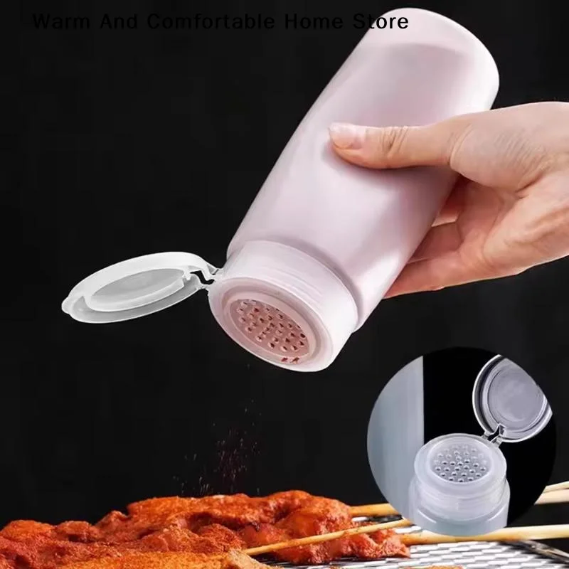 400/600ml Clear Plastic Spice Jar With Shaker Lids Kitchen Seasoning Containers BBQ Outdoor Spice Jar Outdoor BBQ Cooking Tool