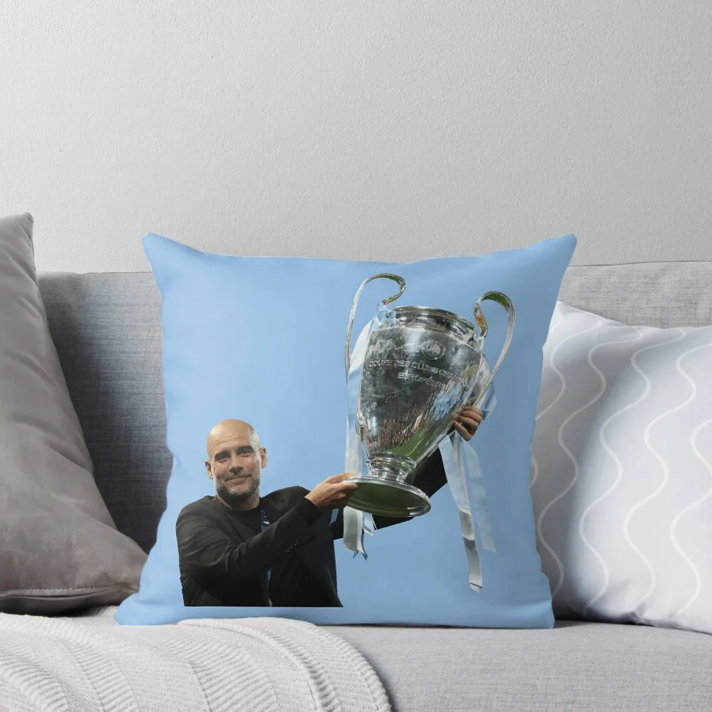 Guardiola Champions League Trophy Throw Pillow Sofa Cushion Cover Christmas Throw Pillows Covers Pillows Aesthetic pillow