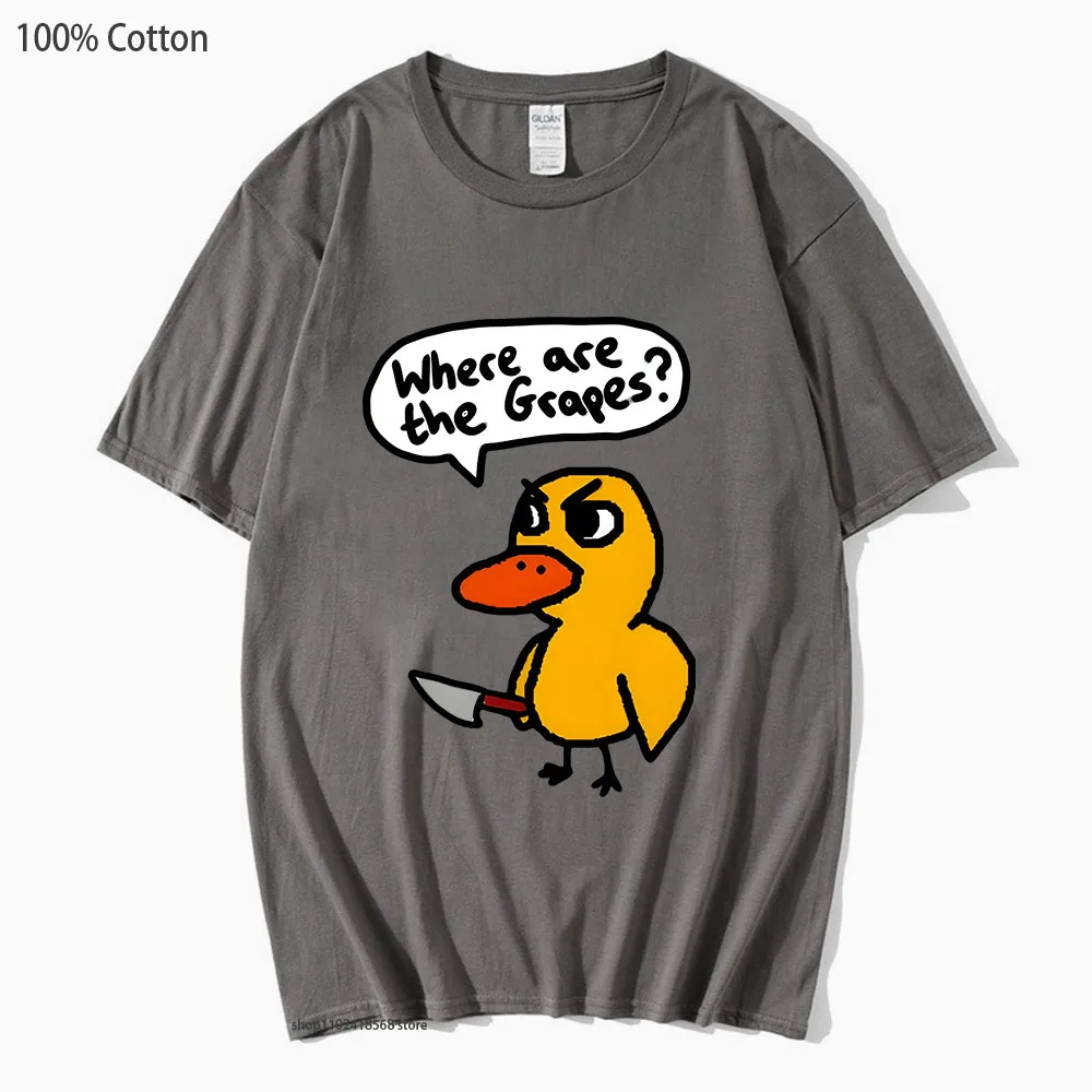 Funny Got Any Grapes T-Shirts The Duck Song Walked Up Print Tshirt Y2k Tops Comfortable Clothes Girls Kawaii Tees Women Men Tops