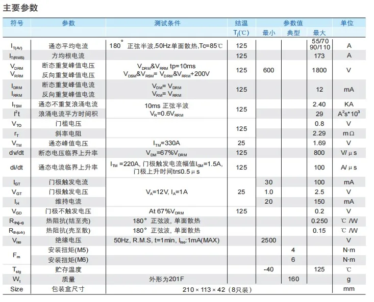 Módulo rectificador trifásico ASEMI, MTC110-16 D1, 125A, 1600V, nuevo