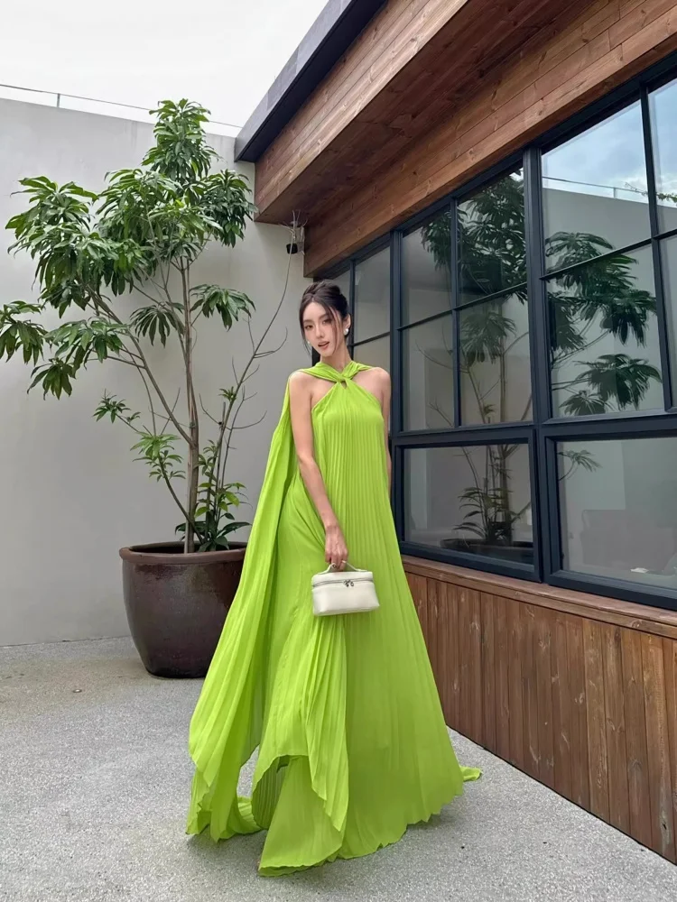 

Пляжная длинная юбка для фотосессий, драпированная миди-юбка, создающая особую атмосферу, пляжная летняя мода, женская юбка