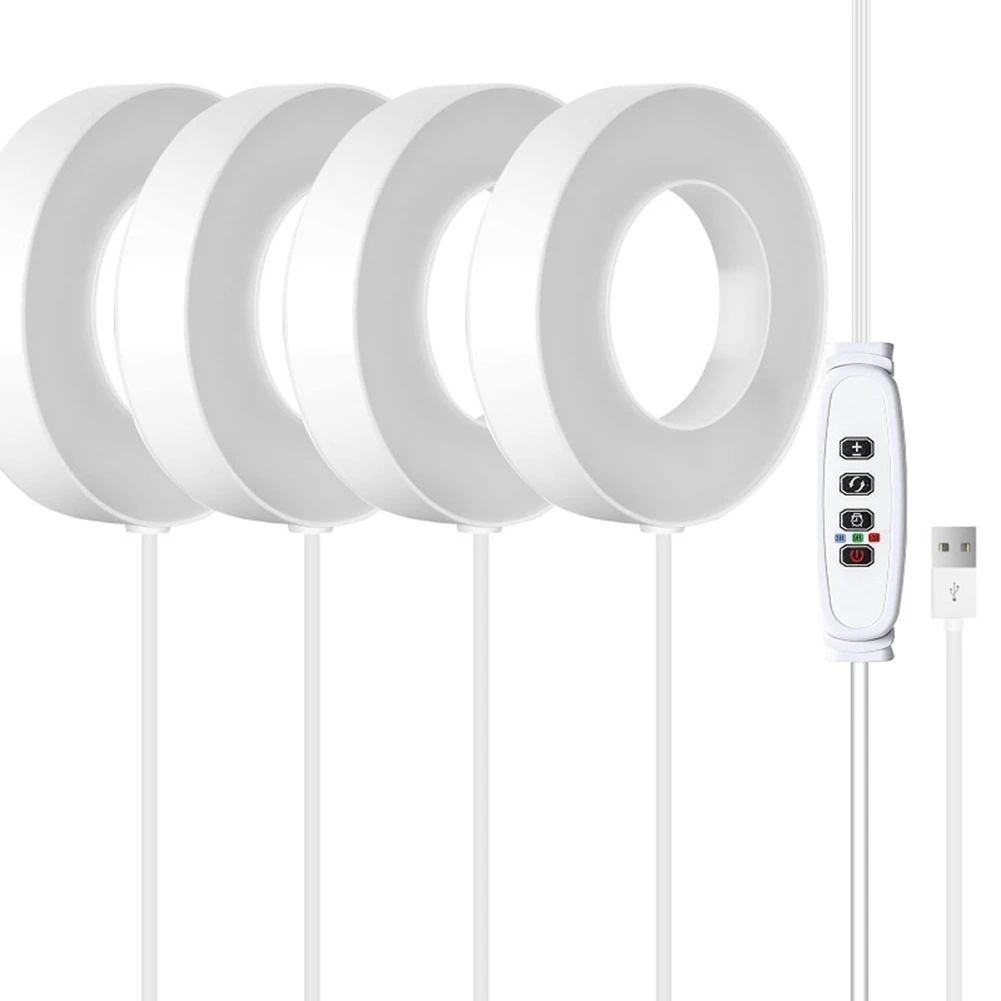 

A71P Светодиодный светильник полного спектра для выращивания растений с автоматическим включением/выключением, потолочный светильник под шкафом, лампа для выращивания растений, красный и синий свет, 4 шт.