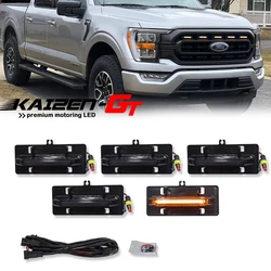 5개의 앰버/화이트/레드 LED 자동차 전면 그릴 라이트 어셈블리(포드 F150 XL/XLT/XLT Sport 2021-2023용 배선 하네스 키트 포함)