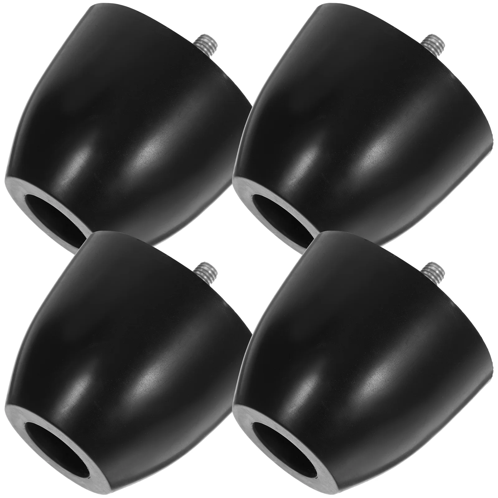 

4pcs Black Plastic Adjustable Sofa Round Legs 72x60mm M8x20 Furniture Feet for Chairs Cabinets Easy Install Home Use