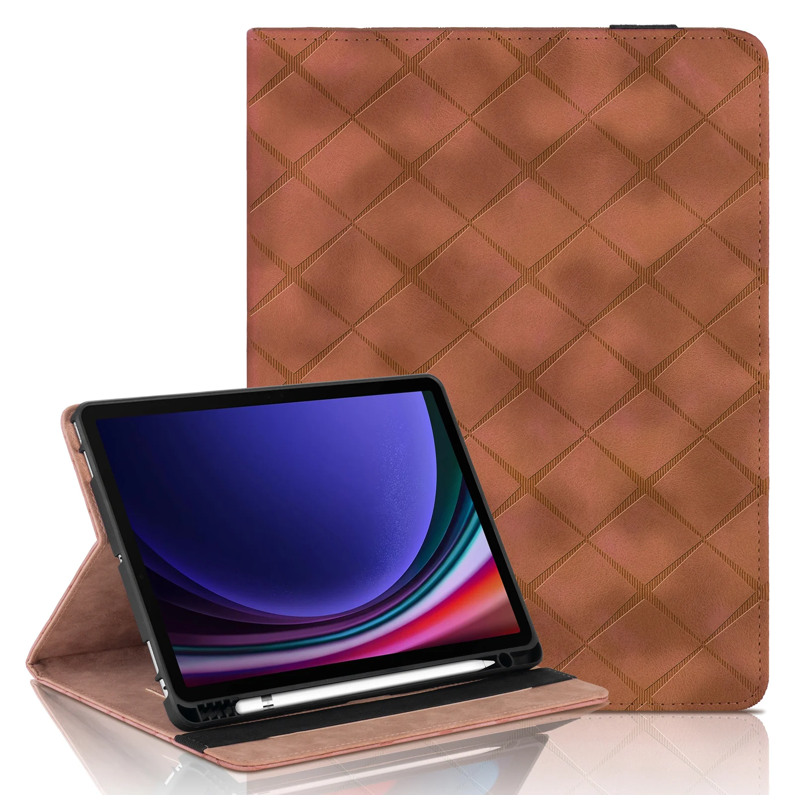 الأعمال فليب حامل غطاء لوحي لسامسونج S9 FE زائد S6 A9 A8 X205 X200 X207 الجلود للصدمات الجلد يشعر واقية