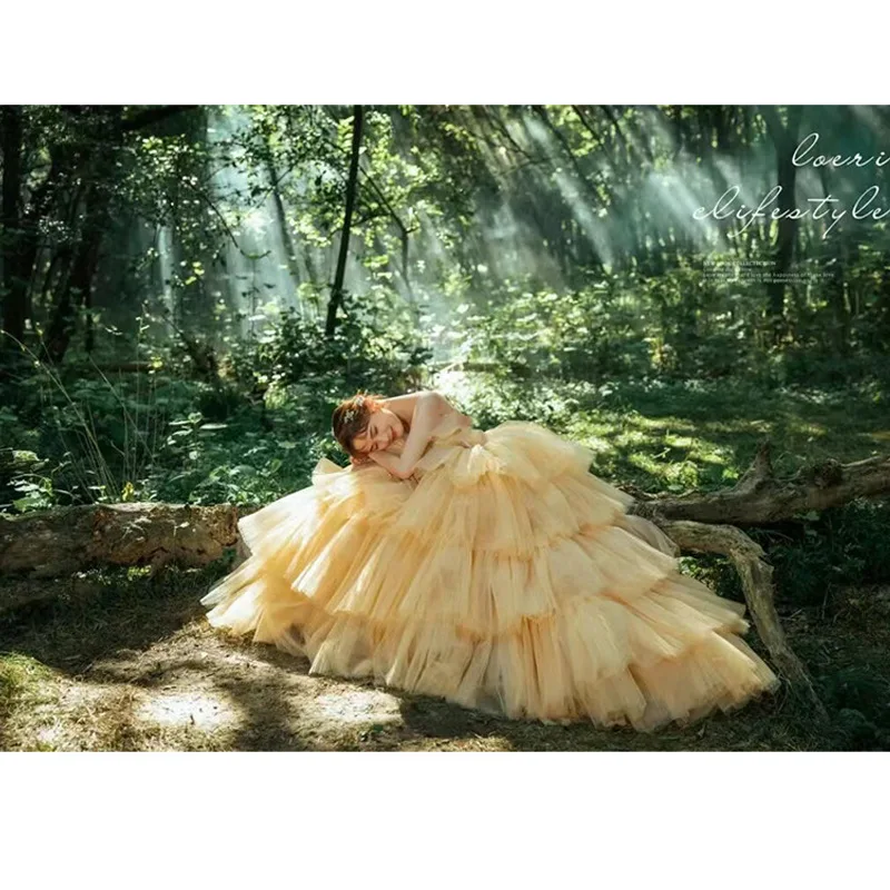 Vestido de baile sem alças, Champanhe amarelo, Vestido simples do baile, Vestido Quinceanera