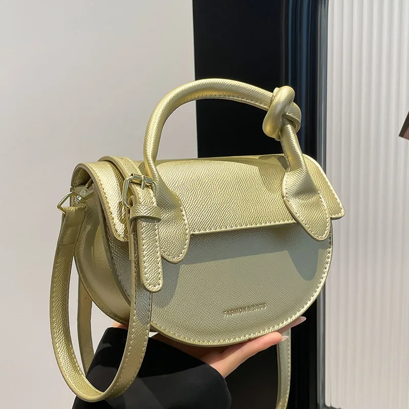 

2025 Spring Niche Design Mini Square Bag Textured Top Handle Purse for Women Minimalist Crossbody Shoulder Bag Structured
