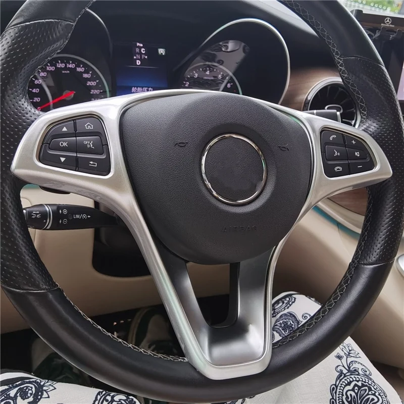 

WELKINRY For Mercedes-Benz E-Class W213 5th Generation 2016-2023 GLC X253 1st Gen Car Steering Wheel Switch Button Cover Trim