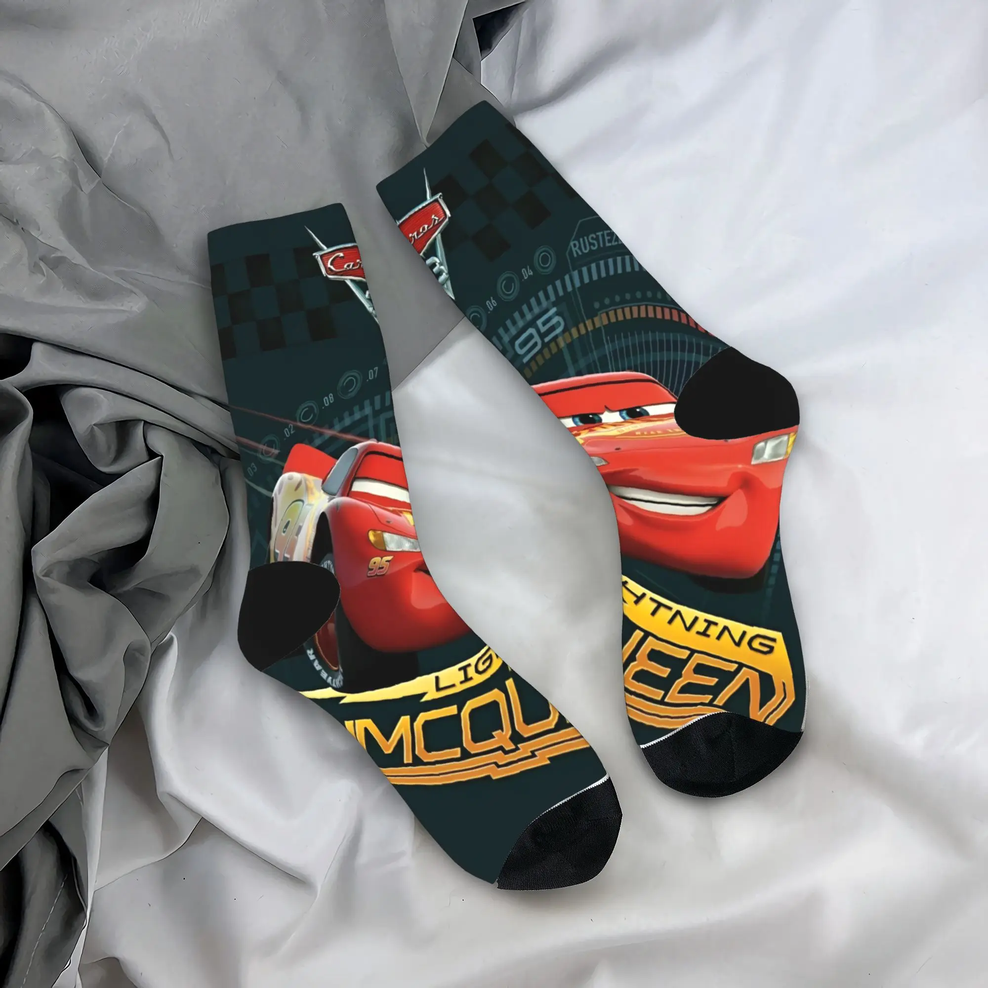 Lightning Mcqueen car sally Gift Crew Socks Merch dla kobiet Mężczyźni Antypoślizgowe skarpetki z nadrukiem