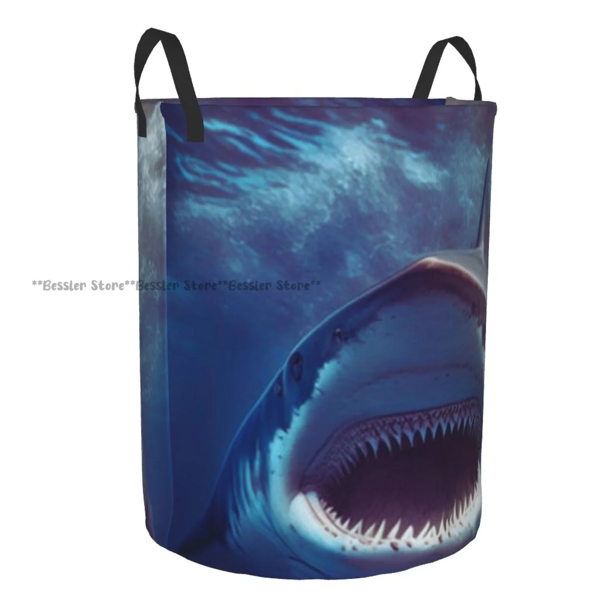 Dirty Laundry Basket Shark Carcharodon Carcharias In The Ocean Folding Clothing Storage Bucket