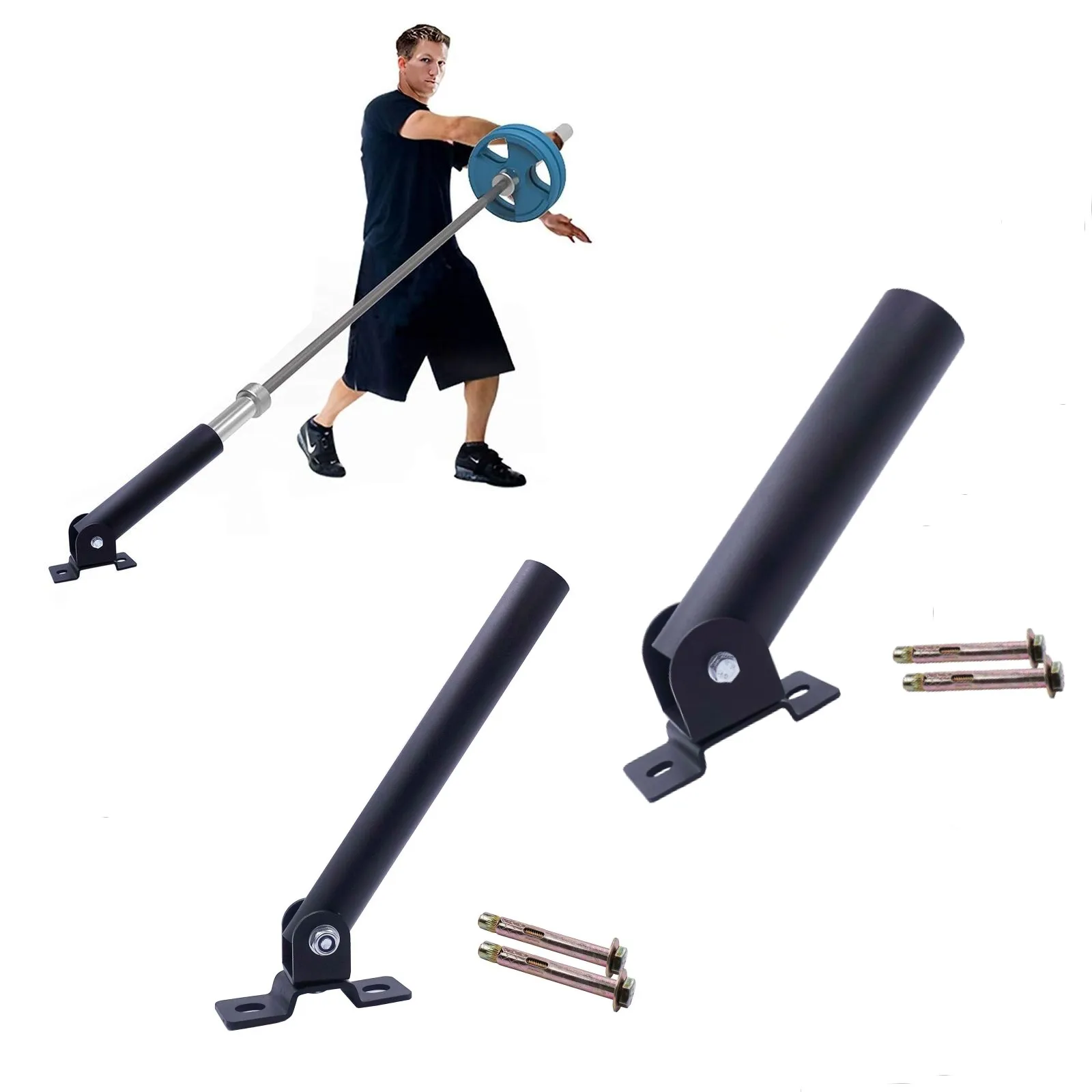 25/50mm T Bar Wall Mount Attachment Barbell Storage Gym Equipment Install on Floor or Wall Holder T-bar Row Accessories