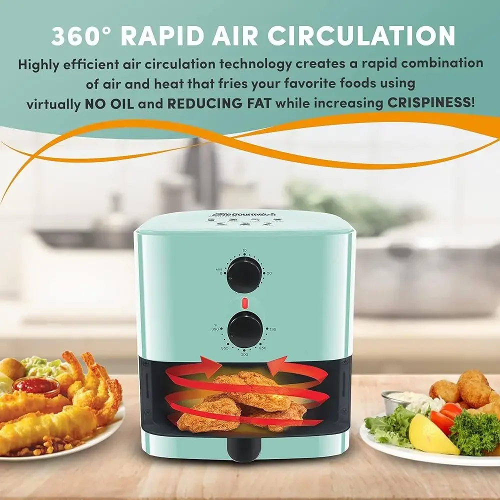 Compact Electric Hot Air Fryer Oil-Less Healthy Cooker Timer Adjustable Temperature Smart Cooking Pan Fast Cleaning Guilt-Free