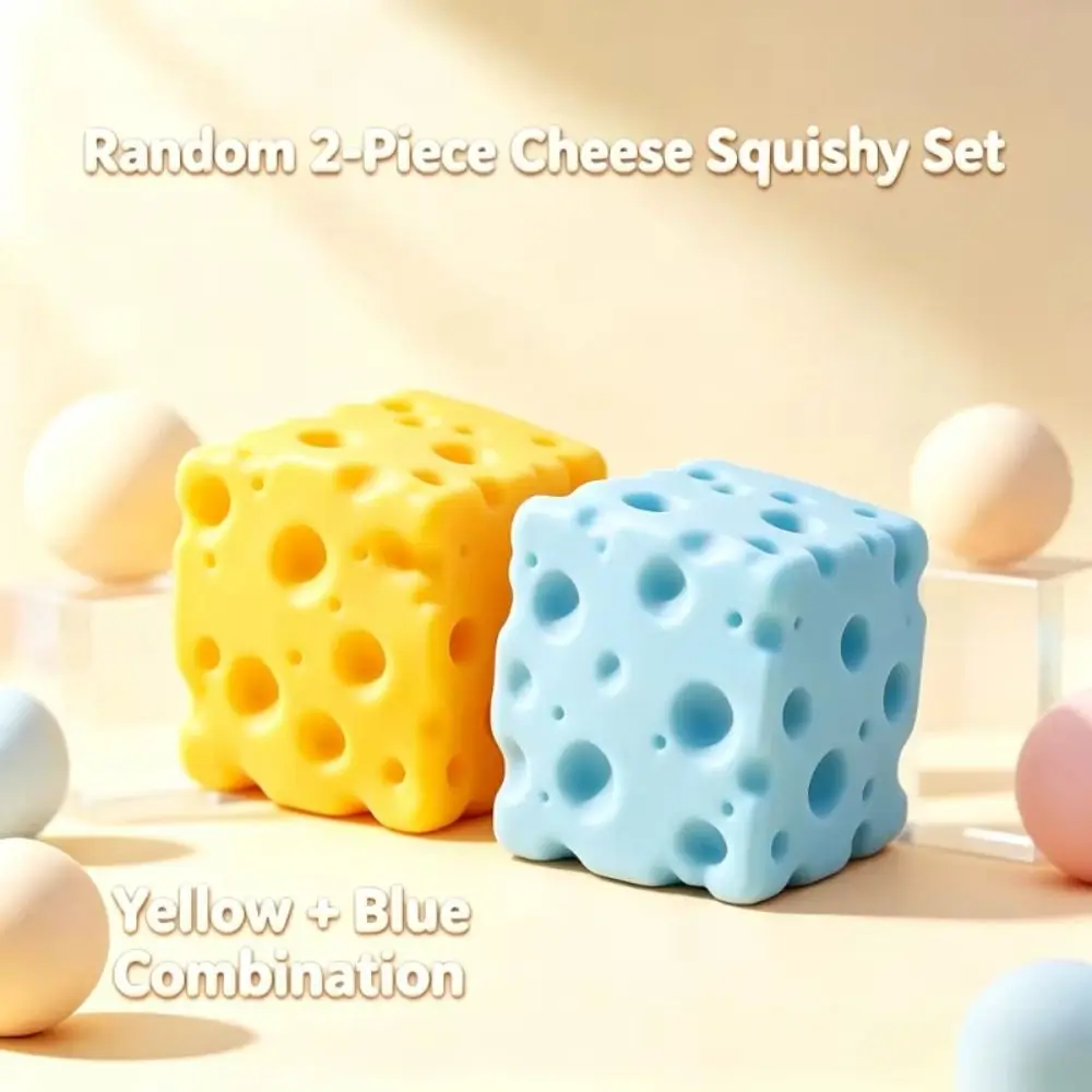 Moldable Cheese Squeezed Toy Super Soft Hand Relax Cheese Block Squishy Toy 3.5cm Comfortable Cheese Slow Rebound Toy