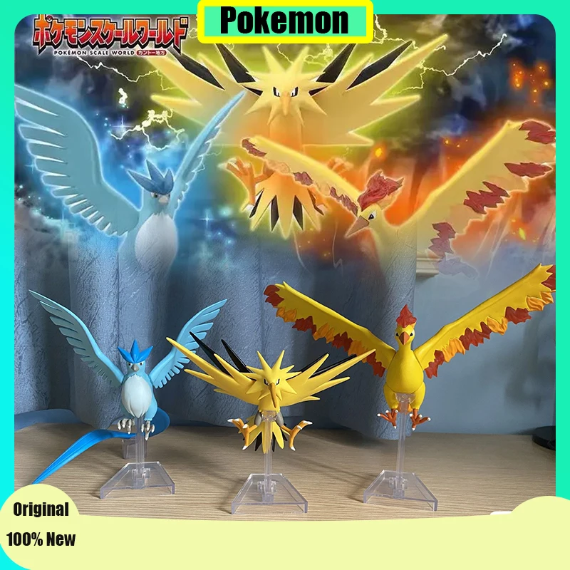 Origina Bandai Pokemon Scale World Articuno Zapdos Moltres Legendary Bird Pokemon Anime Figure Model Toys