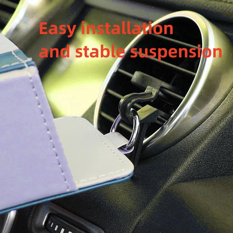Leder-Aufbewahrungstasche für die Auto-Lüftungsöffnung, Armaturenbrett-Organizer für Telefon, Schlüssel, Sonnenbrille - Ordnet Unordnung – Detail 4