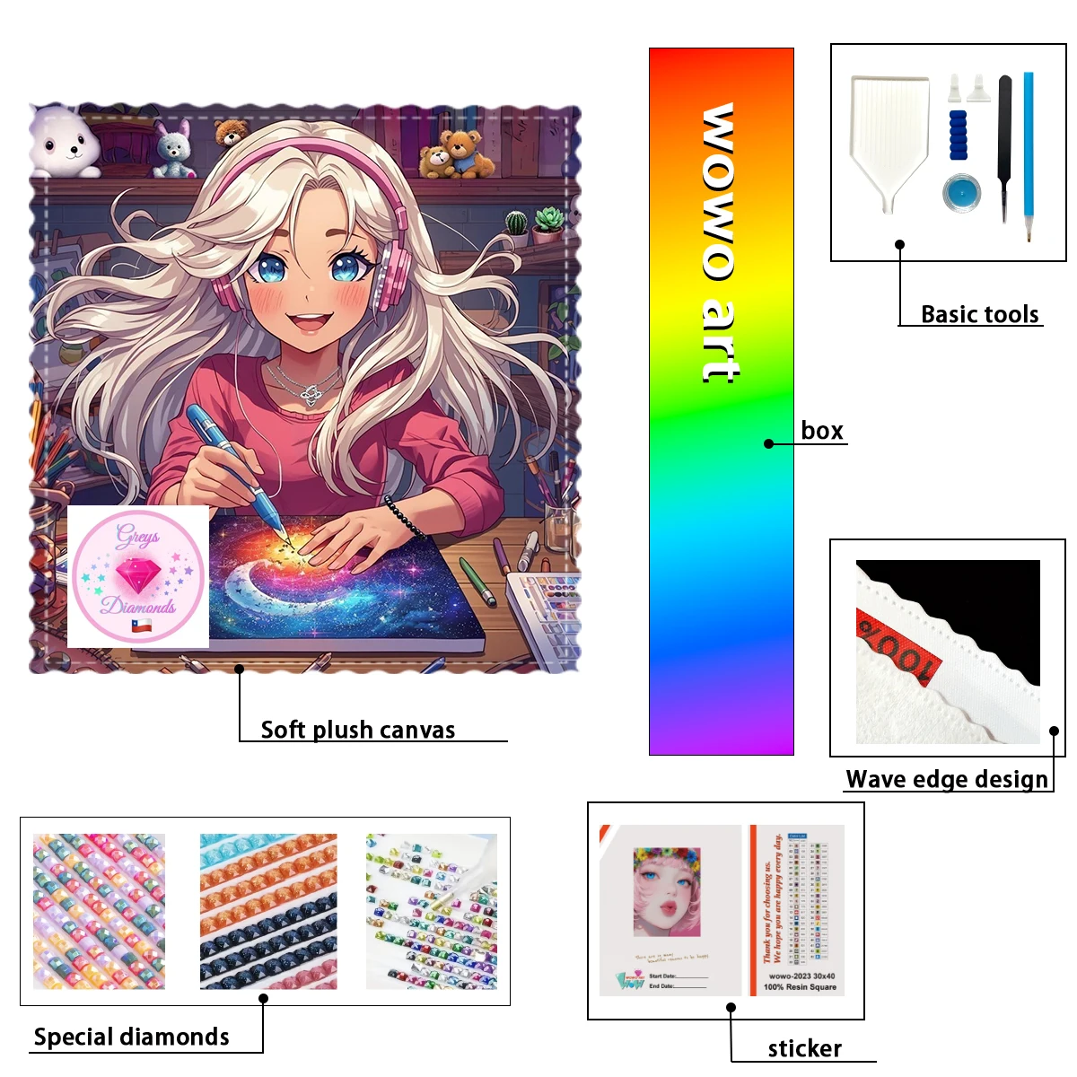 

【Gheys_ Diamond Art】Sueños con Diamantes Crystal AB Rhinestone Fairy Dust Rhinestone Perfect Resin Diamond