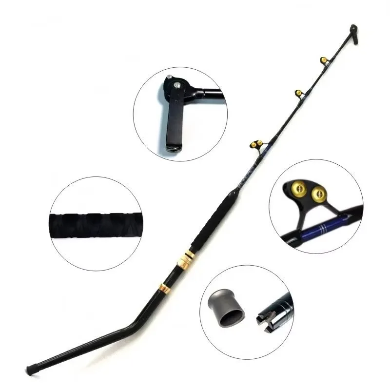 

【Popular】Heavy Trolling Big Game Saltwater Fishing Rods and Reels Combo 80w Sea Ocean Boat Offshore 130lb Marlin Trolling R