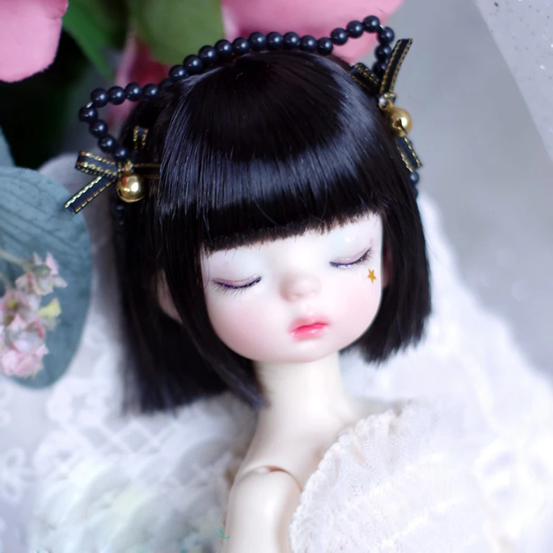 New Style 1/3 1/4 1/6 1/8 Bjd Wig Short Lovely Straight High Temperature Wire SD For BJD Doll Hair