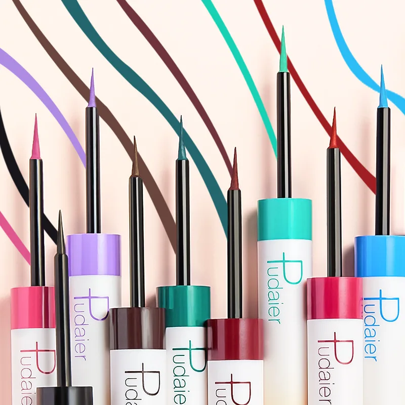 Pudaier 12 Color Liquid Eyeliner Matte Sexy Shimmer Glitter Eyeliner Portable Waterproof Lasting Popular Color Eyeliner Make Up