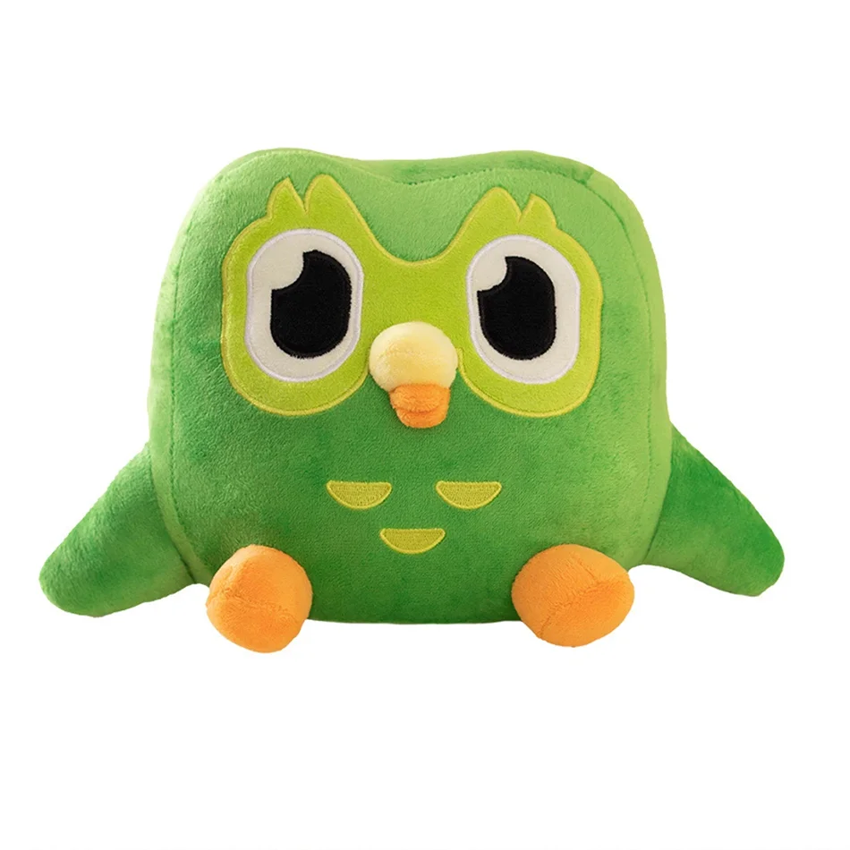 20cm Lovely Duolingo The Green Owl Cartoon Anime Plush Toy Soft Stuffed Animal Plushie Dolls Children Birthday Gift