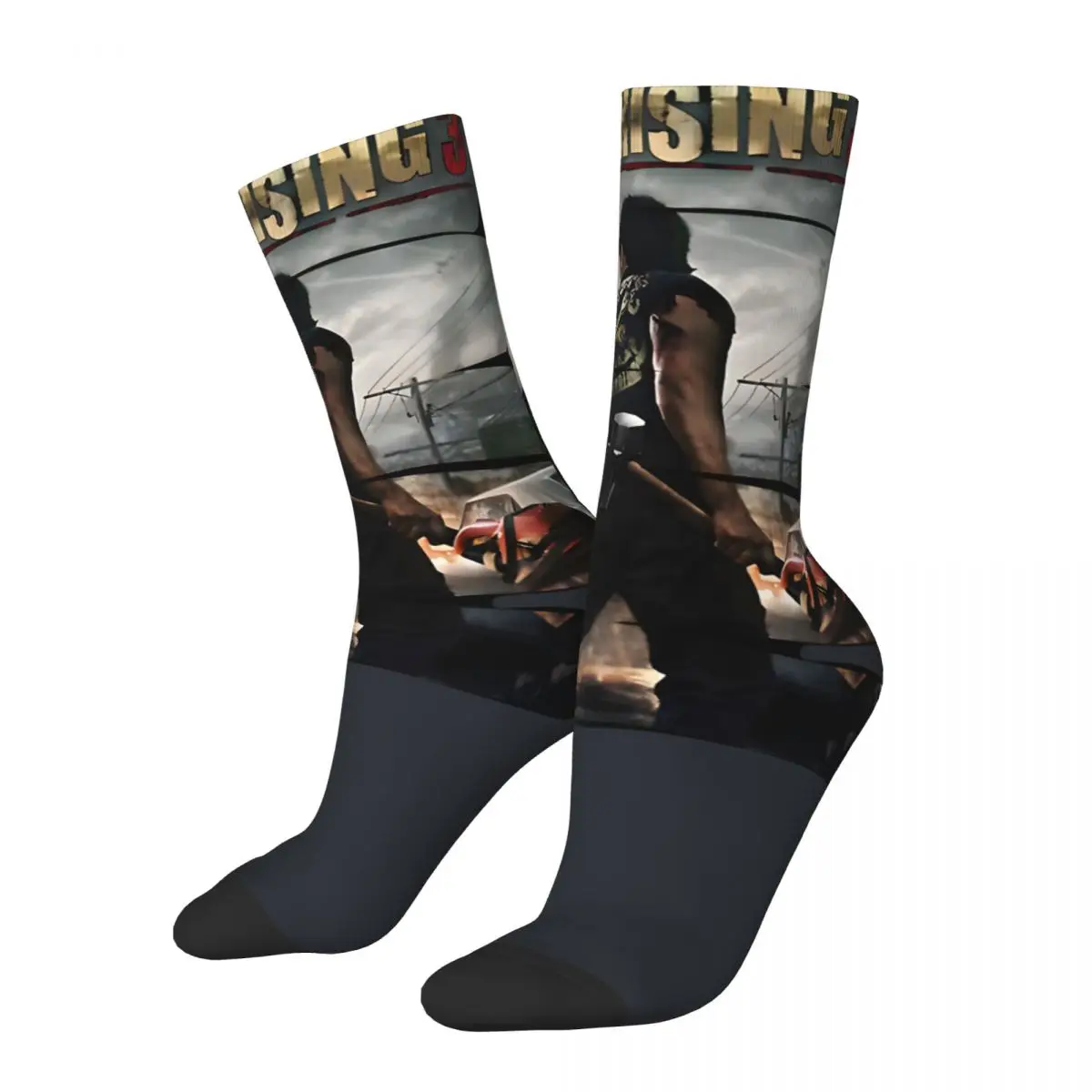 Funny Canvas Print Men's Socks Retro Harajuku D-Dead Rising Hip Hop Seamless Crew Sock Gift Printed official-website fugees