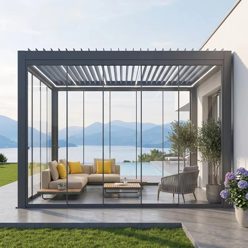 We Lead Modern Aluminum Pergola Powder Coated Rectangular Outdoor Garden Structure Black Silver White Weather Resistant