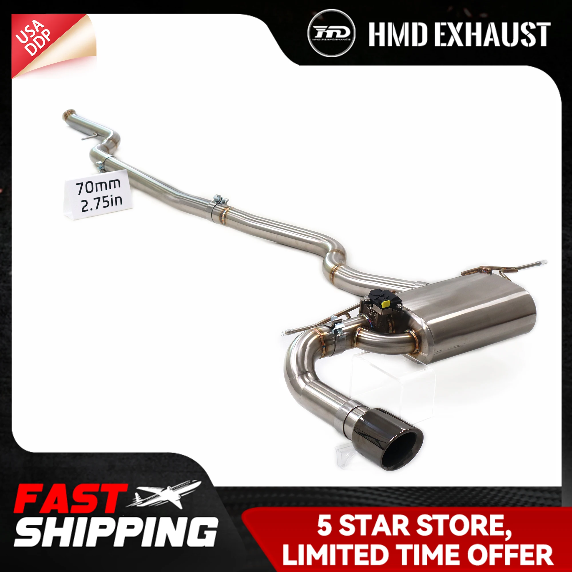 

HMD High precision Catback for BMW 320i F30 2.0T Electronic valve Tips SUS304 Exhaust system High performance