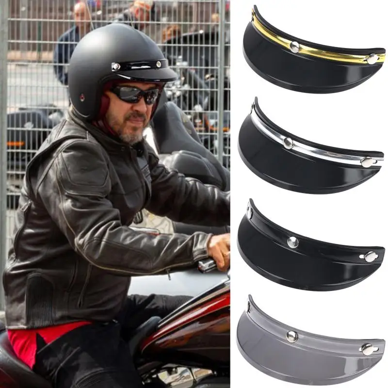 Motorcycle Face Shield Visor Retro Shield Helmet Brim Vintage Style Helmets Accessories For Motorcycle Helmet 4 Colors