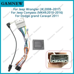 16Pin Car Wiring Harness Adapter With Canbus Box Decoder Android Radio Power Cable For Jeep Wrangler JK 2008-2017
