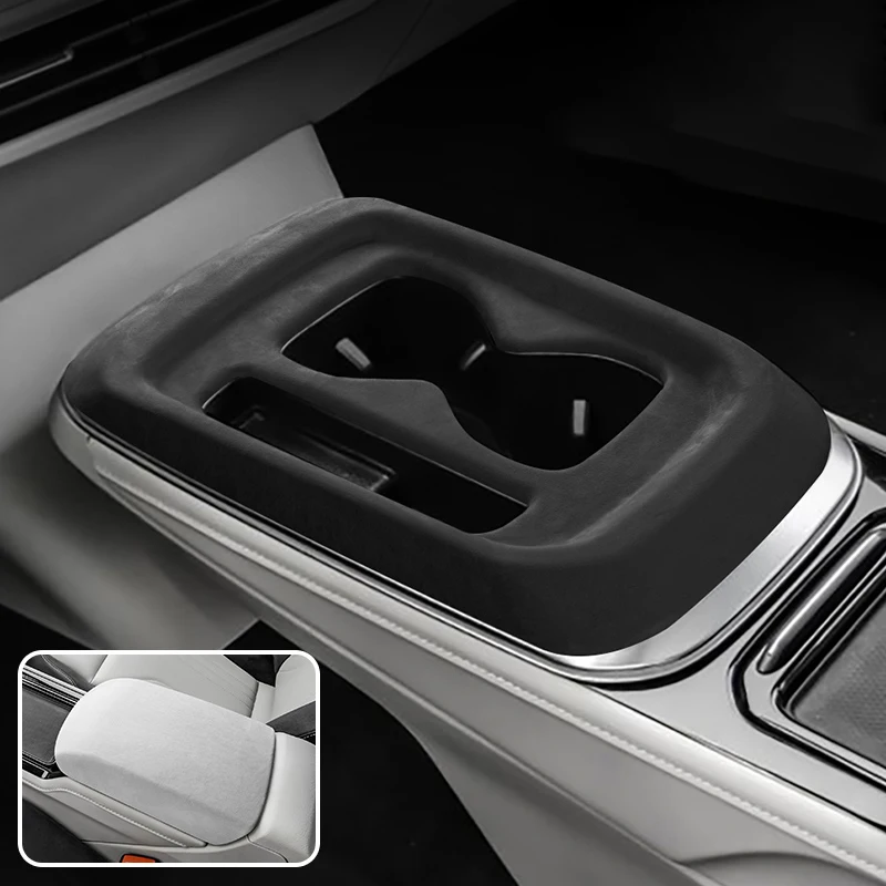 For VW ID4 CROZZ Central Cups and Armrest Box Lid  Attachement Cover Paste Sheath Shell Black, White