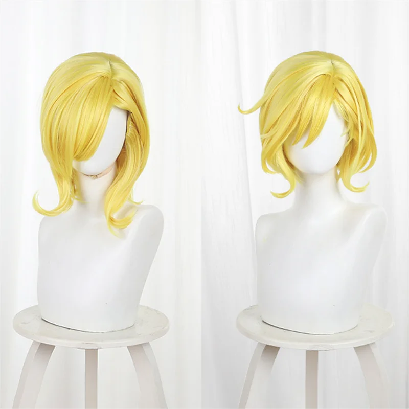 Gioco Anime GNOSIA Setus Parrucca Cosplay per donne adulte Capelli corti gialli dorati Parrucche sintetiche resistenti al calore Puntelli natalizi per feste di Halloween