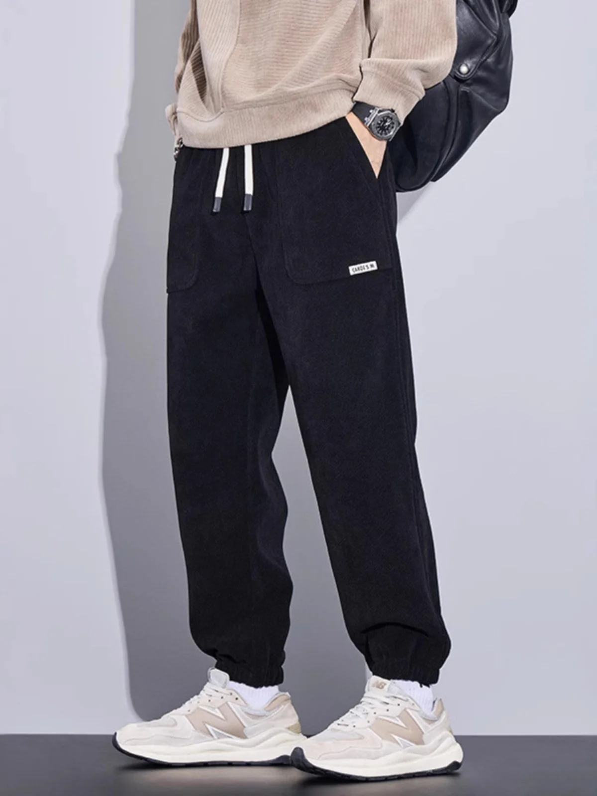 

Мужские повседневные брюки свободного кроя с манжетами, весна 2025, универсальные, для спорта и отдыха, укороченные, модные