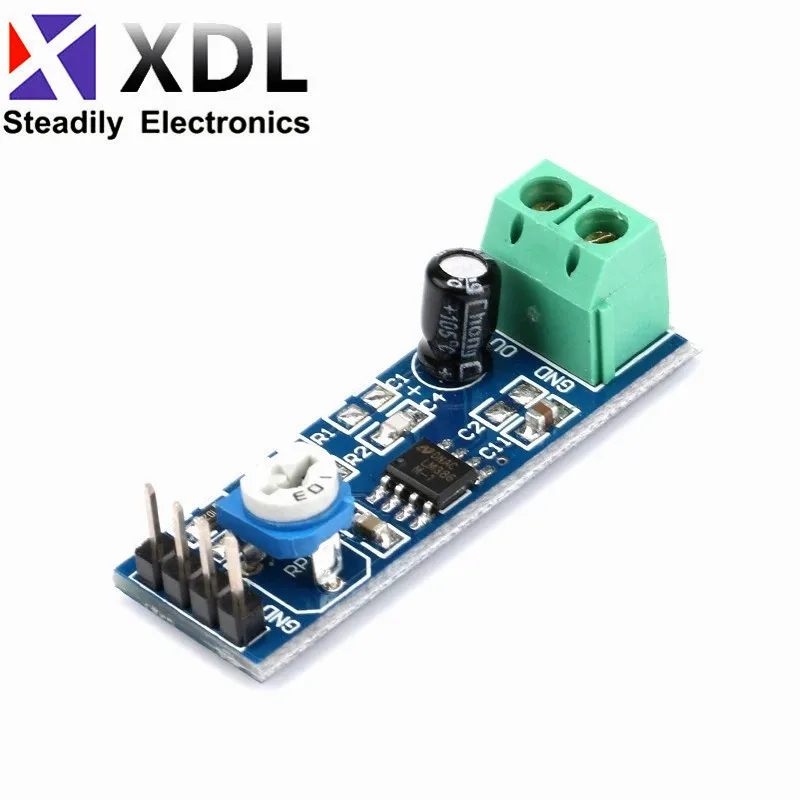 LM386 audio power amplifier module 200 times gain amplifier board mono power amplifier 5V-12V Input