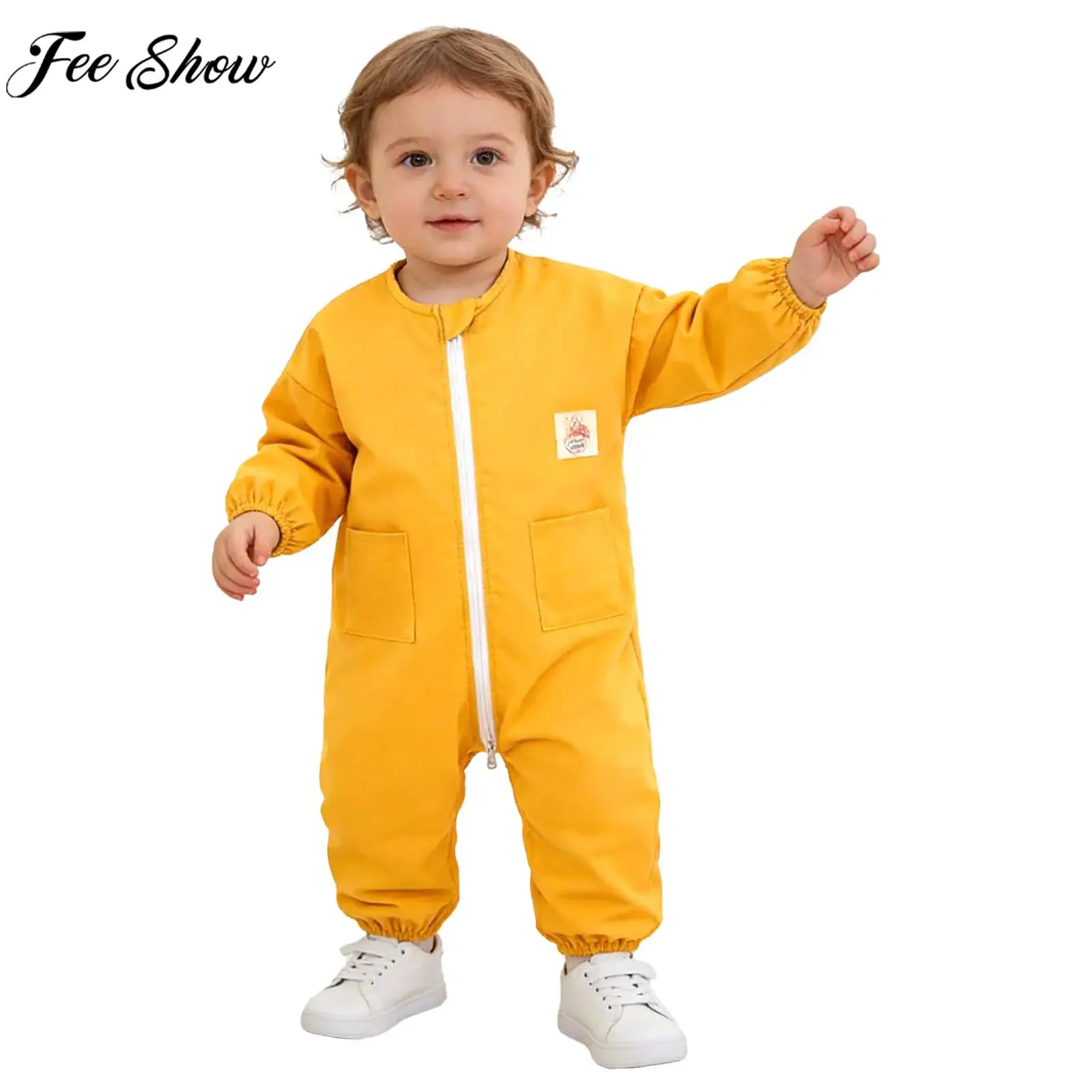 

Детский комбинезон с длинными рукавами, водонепроницаемый, грязеотталкивающий, для повседневной носки дома и на улице