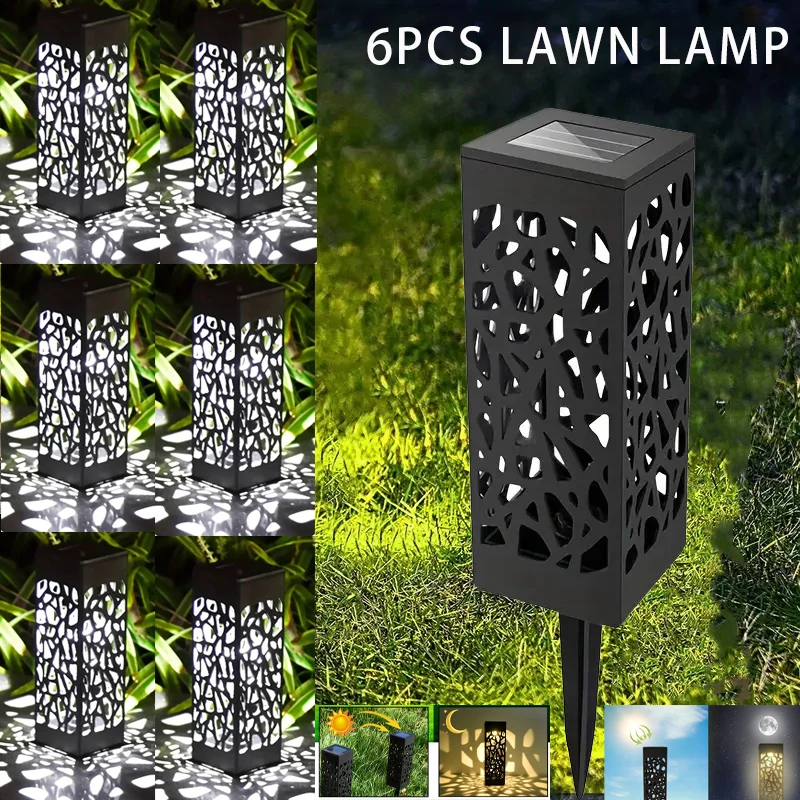

6pc Solar Lawn Light Solar Ground Plug Light Stainless Steel Small Tube Light Outdoor Waterproof Landscape Lighting For Backyard