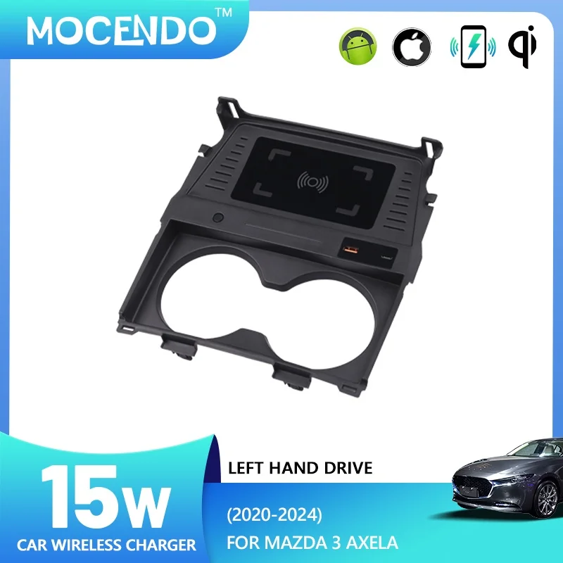 

Car Wireless Charger For Mazda 3 Axela 2020-2024 LHD Fast Mobile Phone Holder Charging Plate 2020-2024 Accessories Interior