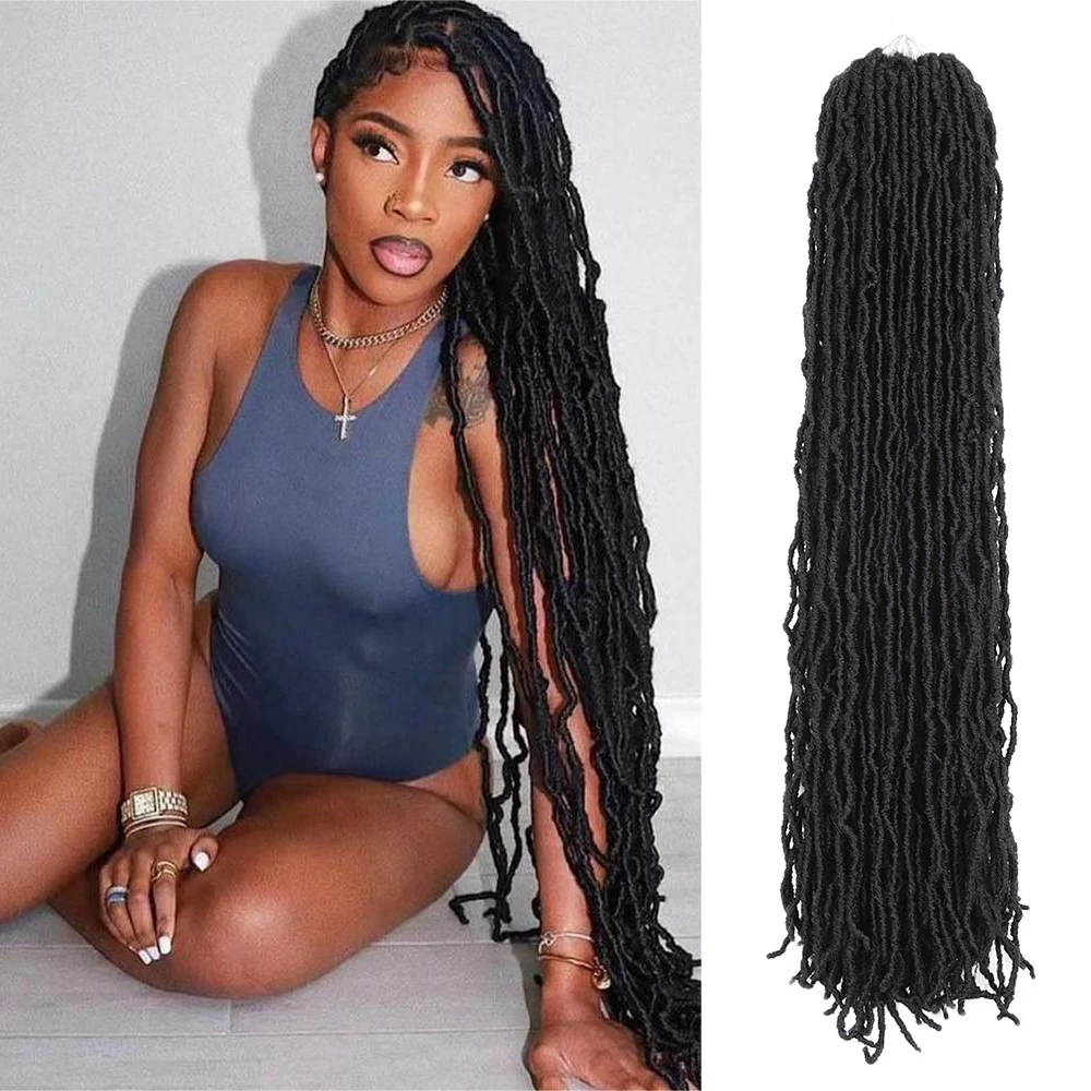 

36 Inch Synthetic Pre looped Crochet Braids For Butterfly Locs Goddess New Faux Locs Curly Hair Extensions for Women