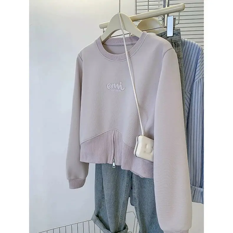 بلوزات نسائية ملابس قوطية امرأة الصوف الفتيات 2025 تصميم الربيع نمط فضفاض صالح عصري مريح الشتاء سستة