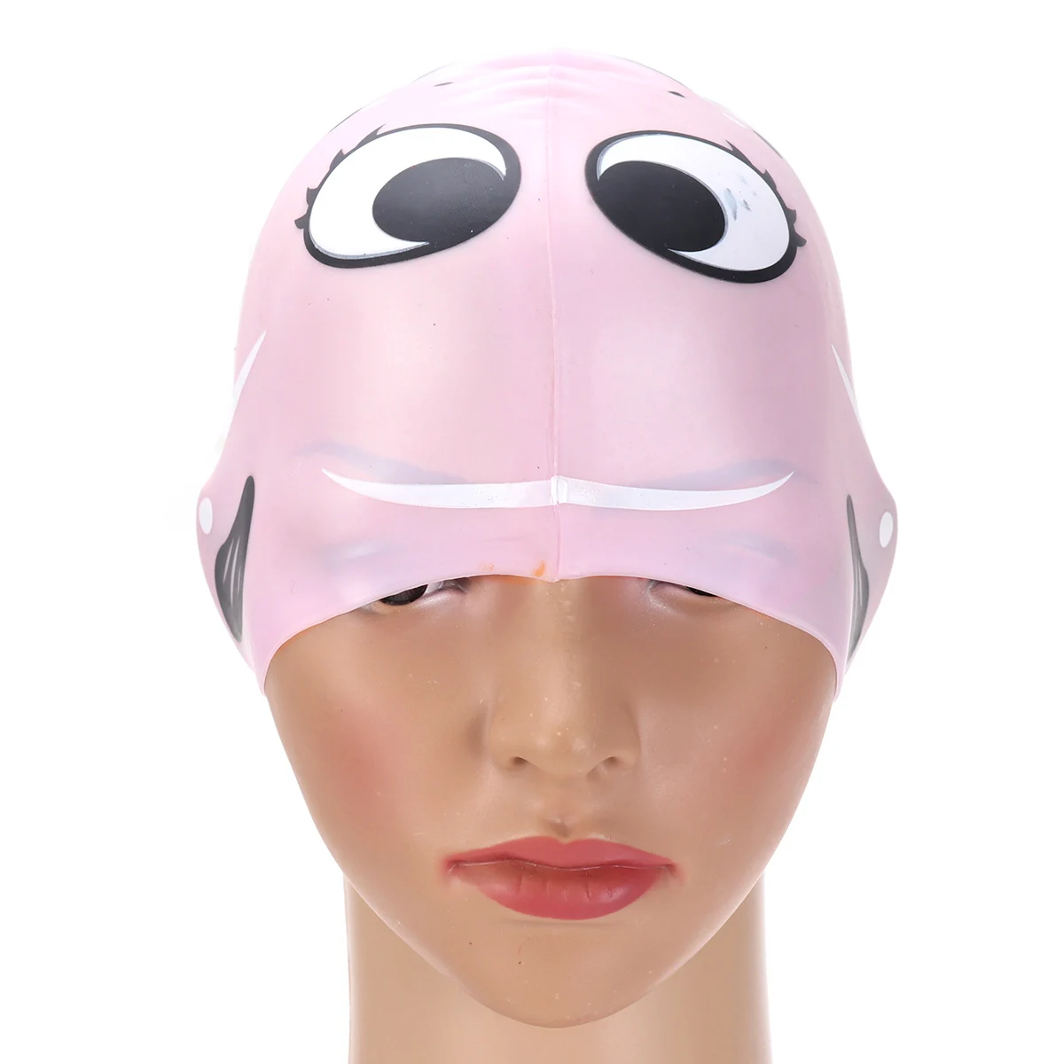 

Lovely Cartoon Fish Pink Silicone Swimming Cap for Kids Boys Girls 3-11 Years Children Swimming Lightweight Breathable Hair