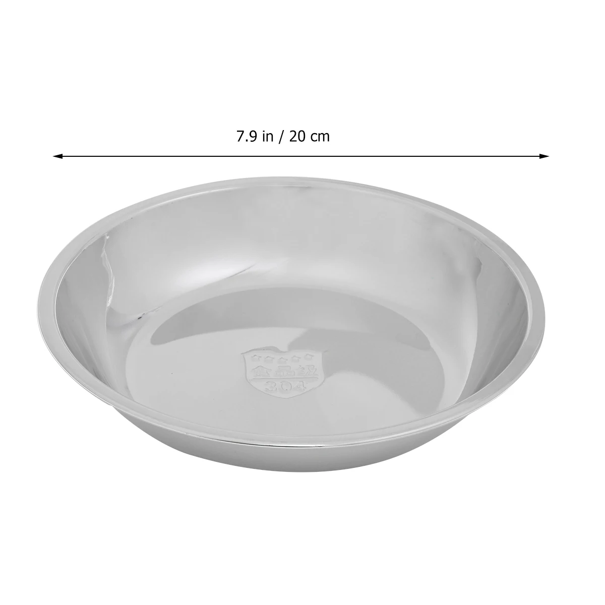 

304 Stainless Steel Disc Easy to Clean Dish Round Plate Platter Thicken Household