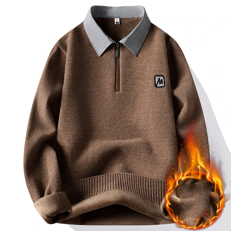 Men Clothing Sweater Male Men's Warm Knitted Sweater Streetwear Pullovers Casual Thick Fashion Clothing Spring Autumn Winter