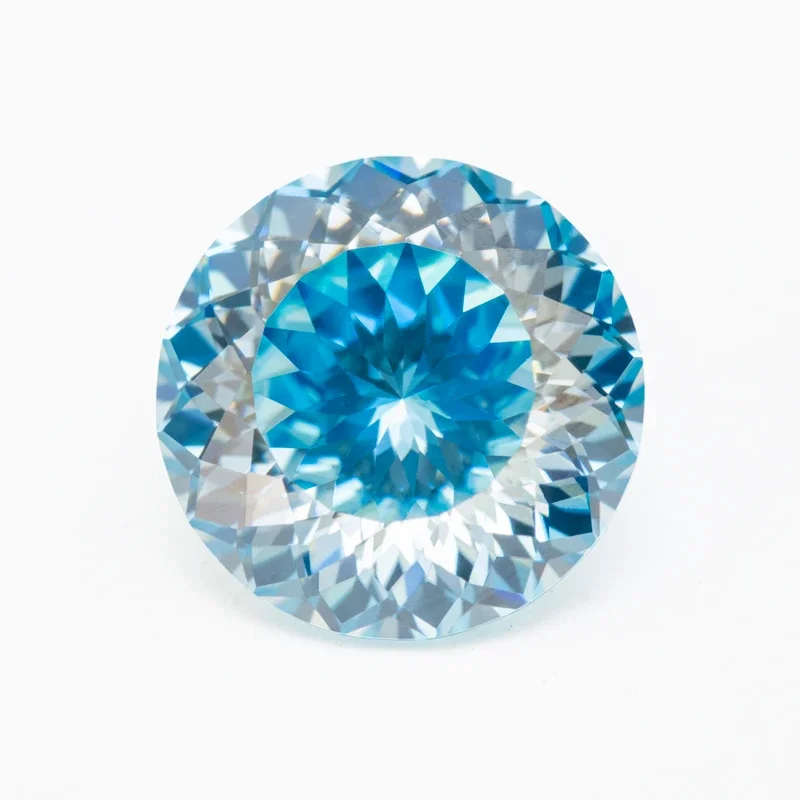 

Moissanite Stone Aquamarine Color 100 Faceted Cut DIY Charms Shiny Ring Necklace Earrings Main Materials with GRA Certificate