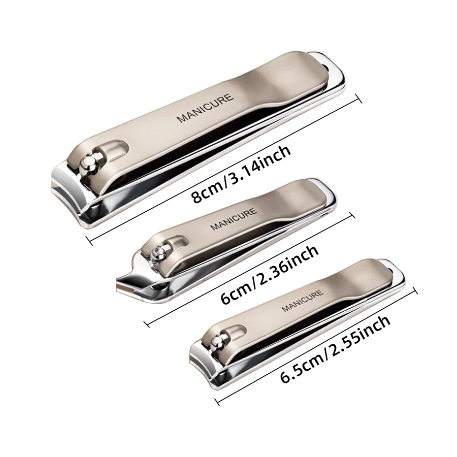 3 pieces nail clipper set, sharp, stainless steel nail clippers, toenail clippers, male and female nail care can be used, large