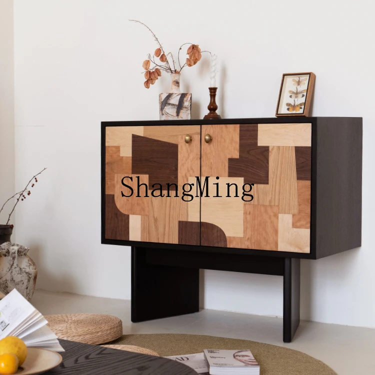 

CL Sideboard Cabinet Vintage Style Solid Wood Living Room Wall-Mounted Integrated Storage Cabinet Original Storage Cabinet